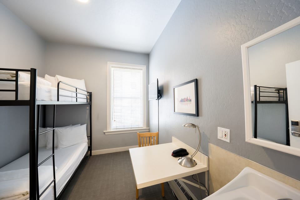 Desk, free WiFi, bed sheets