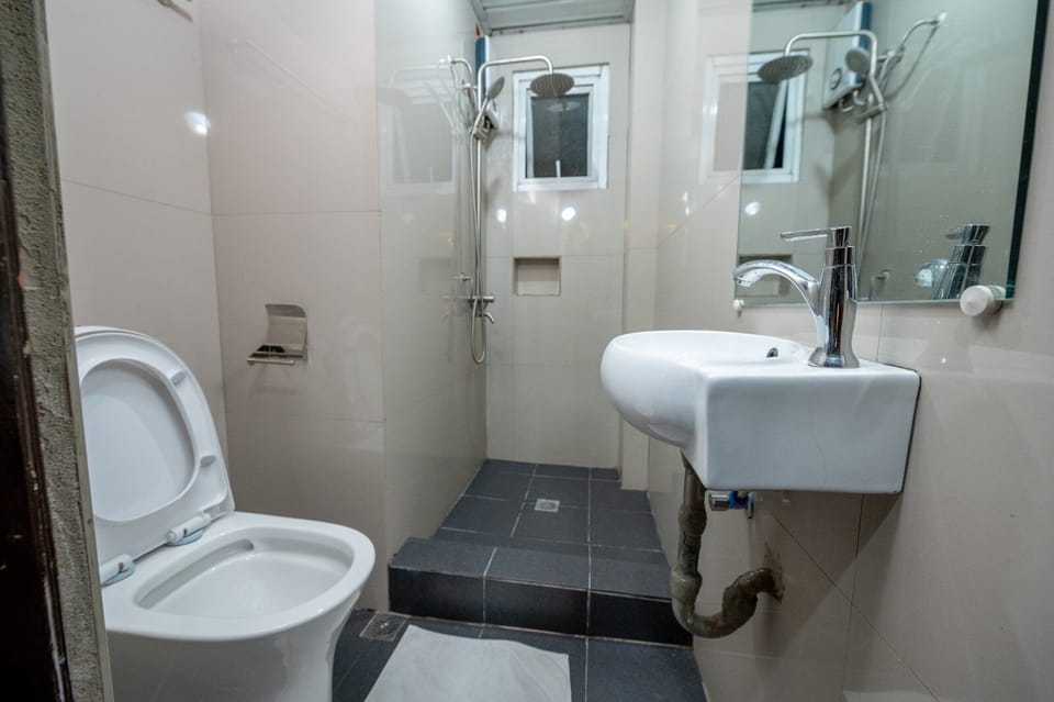 Shower, hair dryer (on request), towels
