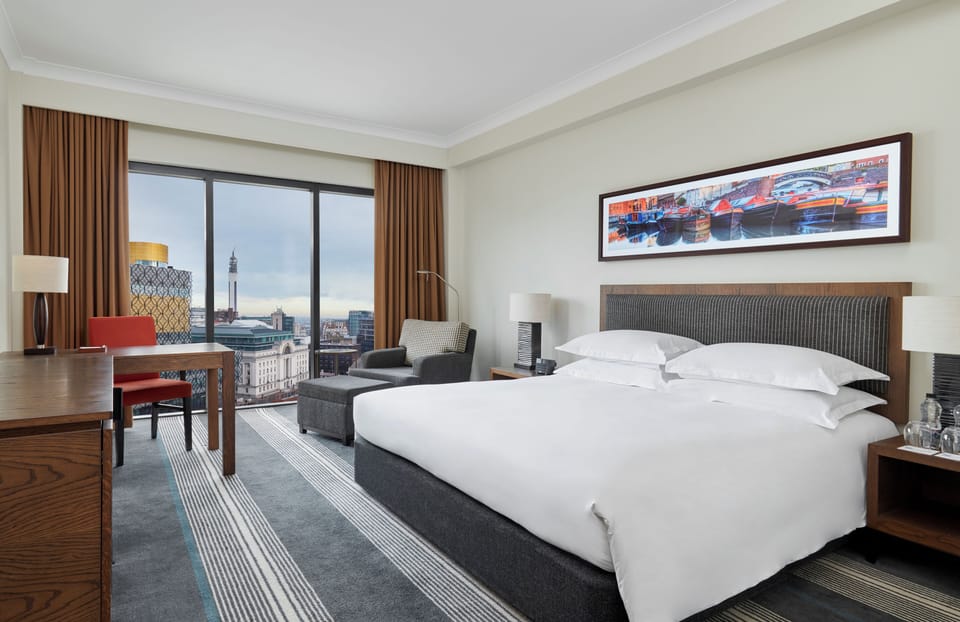 Hypo-allergenic bedding, minibar, in-room safe, desk