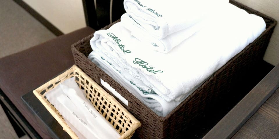 Shower, free toiletries, hair dryer, slippers