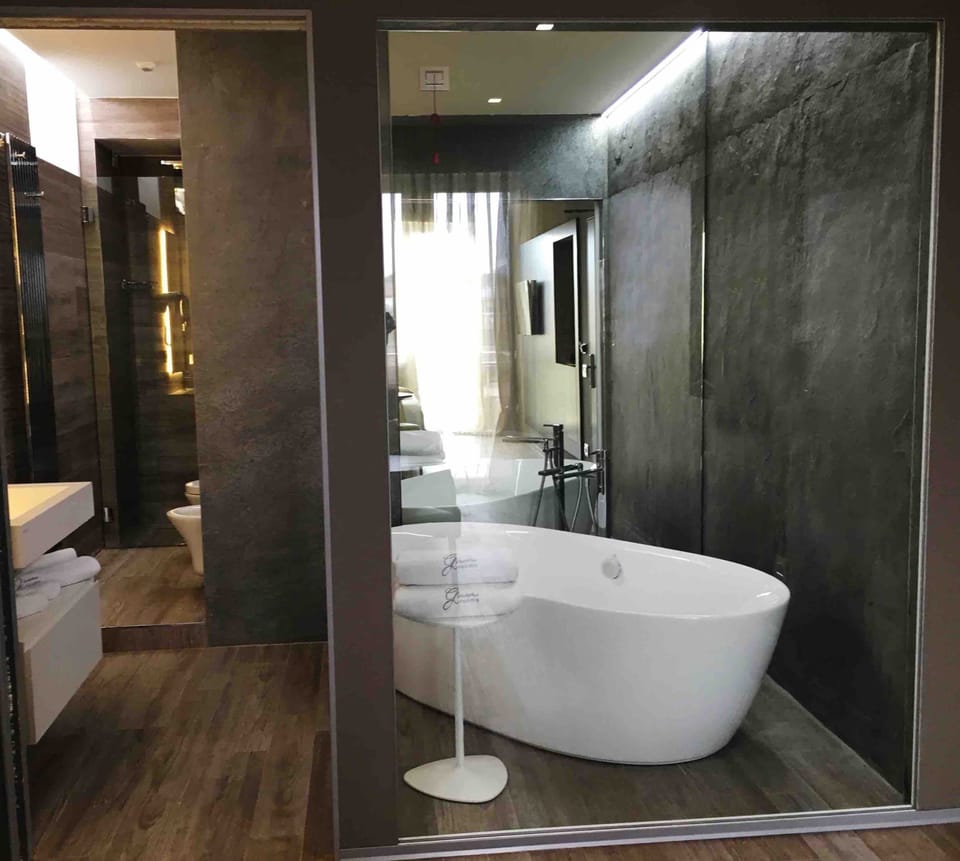 Double Room (Vacheron) | Bathroom | Shower, free toiletries, hair dryer, slippers