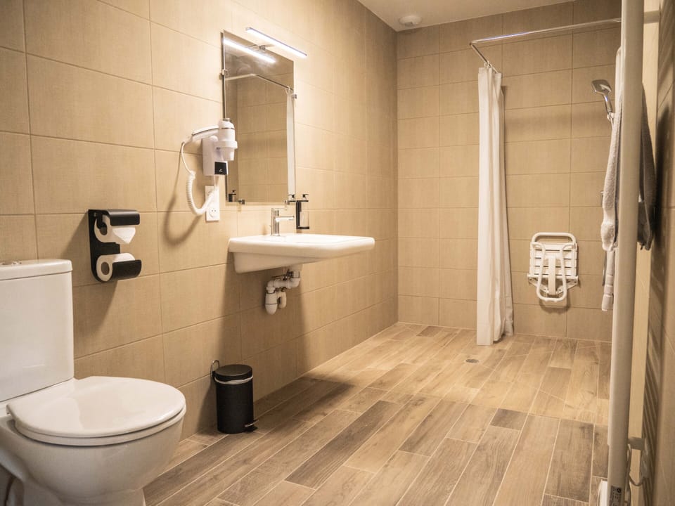 Room Accessible to people with reduced mobility - Non smoking | Bathroom | Hair dryer, towels