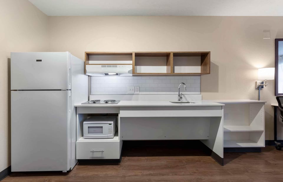 Studio, 1 Queen Bed, Accessible, Non Smoking | Private kitchen | Full-size fridge, microwave, stovetop, coffee/tea maker