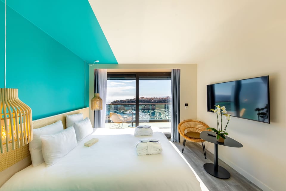 Junior Suite, 1 King Bed with Sofa bed, Terrace, Sea View (Riviera) | Premium bedding, in-room safe, blackout drapes, soundproofing