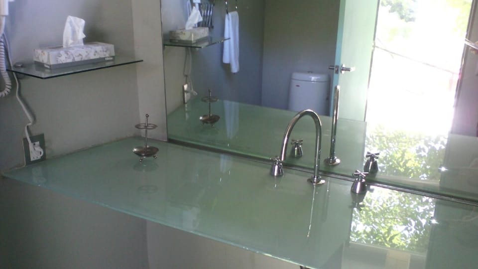 Shower, free toiletries, hair dryer