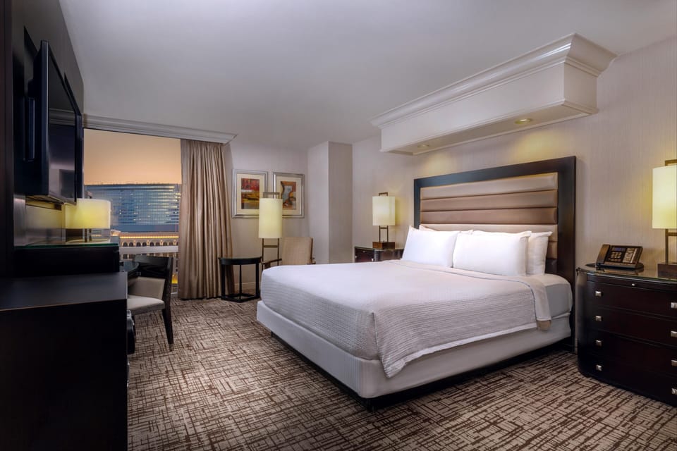 Strip View Room | Premium bedding, pillowtop beds, in-room safe, desk