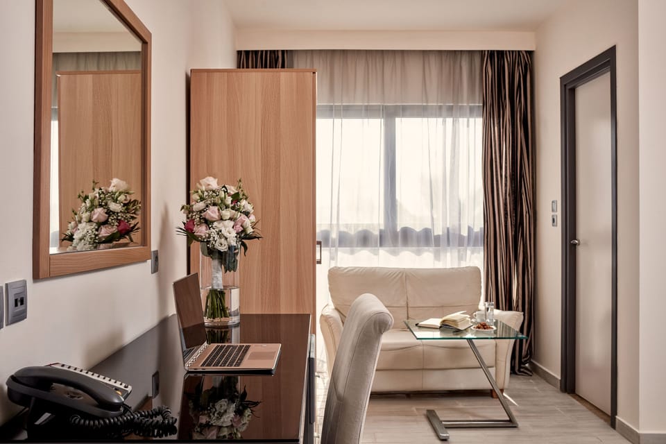 Panoramic Suite | Living area | 14-inch TV with satellite channels