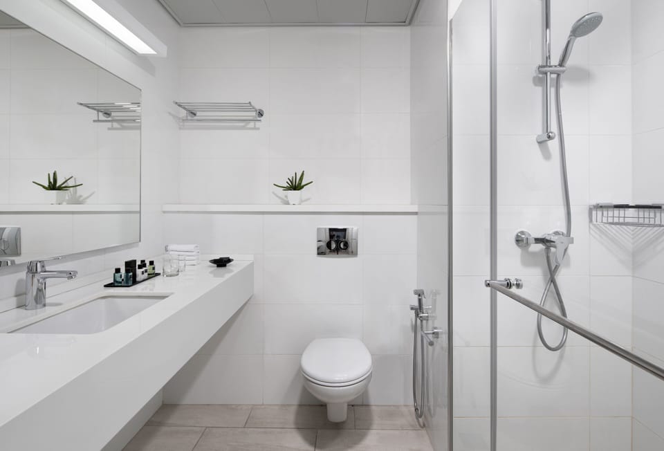 Free toiletries, hair dryer, towels