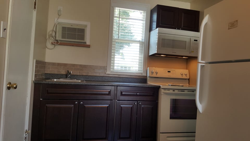 Economy Studio Suite, Kitchenette | Private kitchen | Fridge, microwave