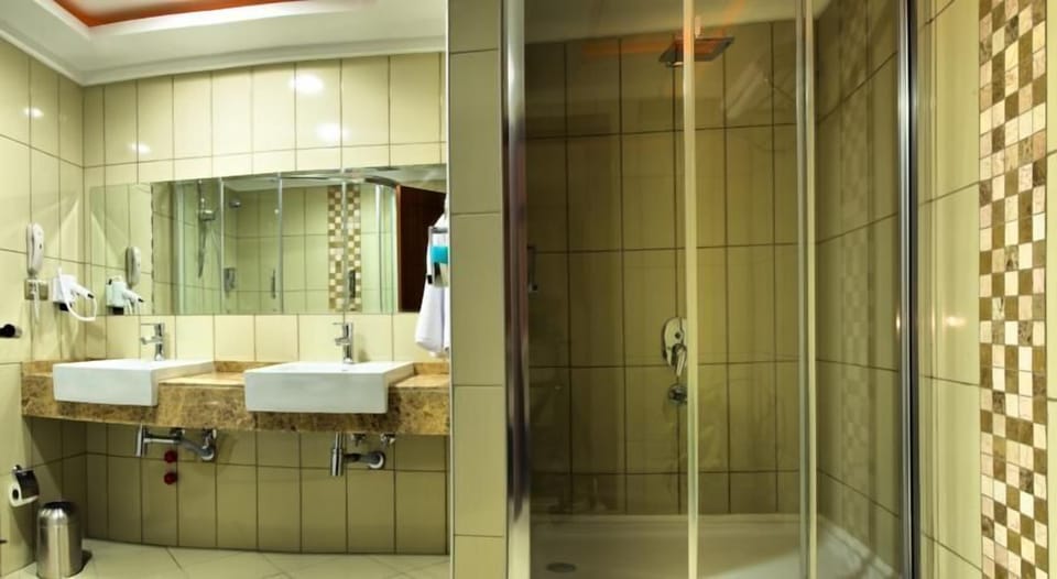 Bathtub, deep soaking tub, free toiletries, hair dryer