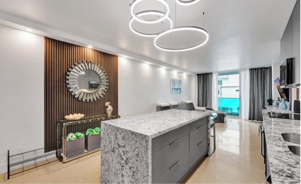Luxury Apartment, 2 Bedrooms, Balcony, Ocean View | Private kitchen | Full-size fridge, microwave, oven, dishwasher
