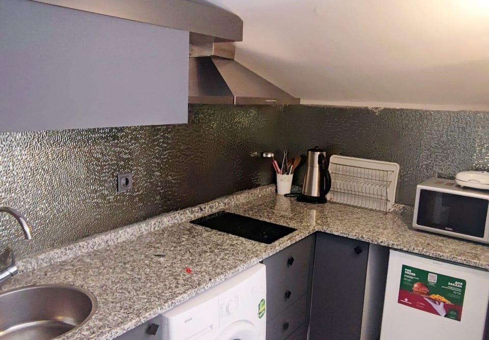 Loft, Terrace Suite | Private kitchen | Fridge, microwave, stovetop, coffee/tea maker