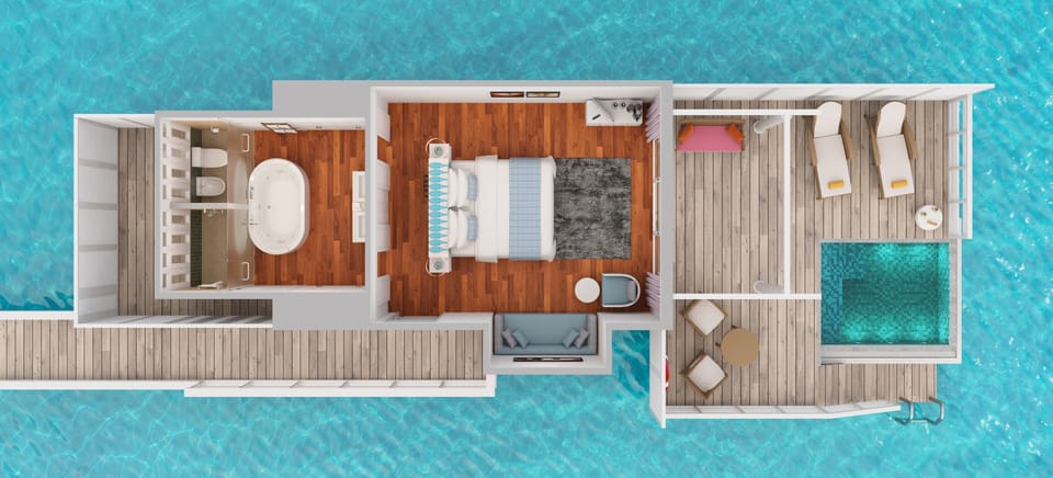 Over Water Villa with Private Pool | Floor plan