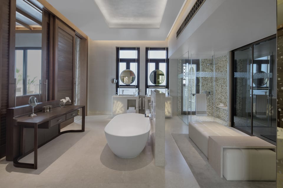 Presidential Suite, 2 Bedrooms | Bathroom | Separate tub and shower, designer toiletries, hair dryer, slippers