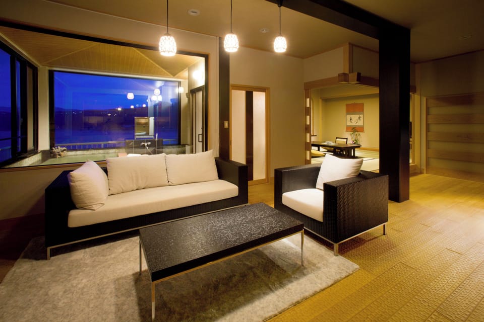 Japanese Style Room with Open Air Bath | In-room safe, blackout drapes, free WiFi, bed sheets