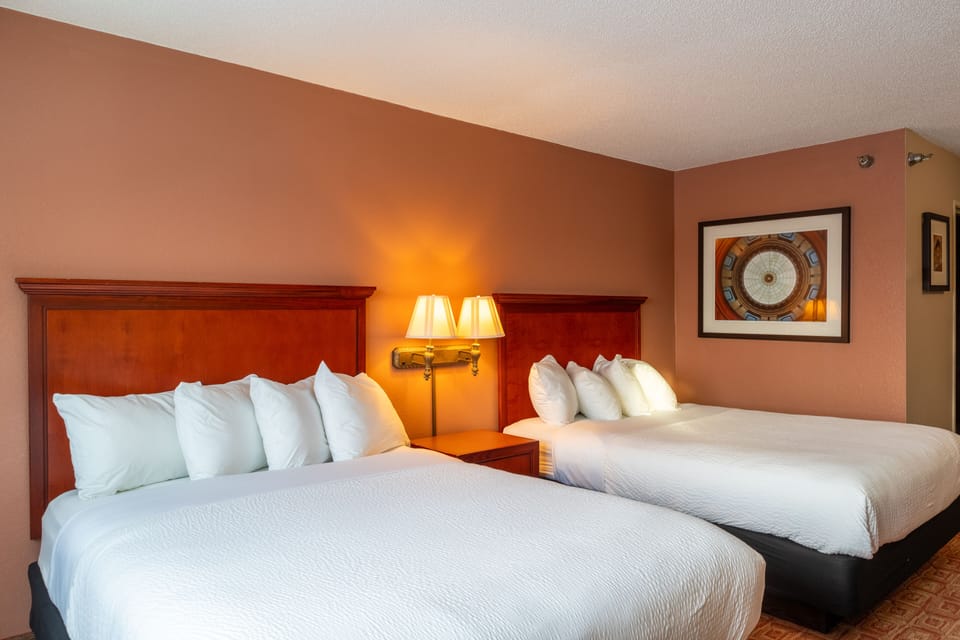 Standard Room, 2 Queen Beds (Two Queen Beds) | Desk, laptop workspace, blackout drapes, iron/ironing board
