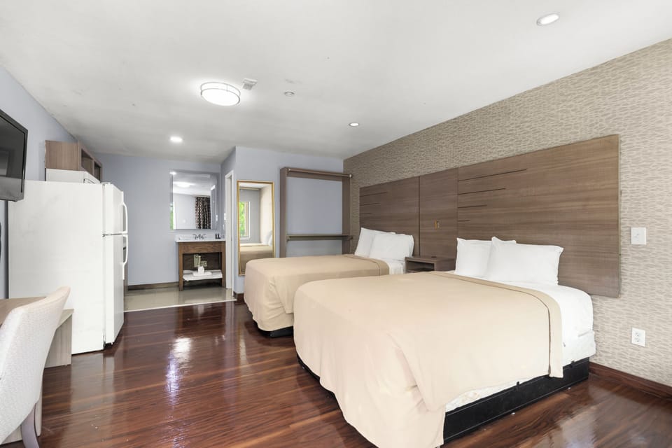 Standard Room, 2 Double Beds | Desk, laptop workspace, free WiFi, bed sheets