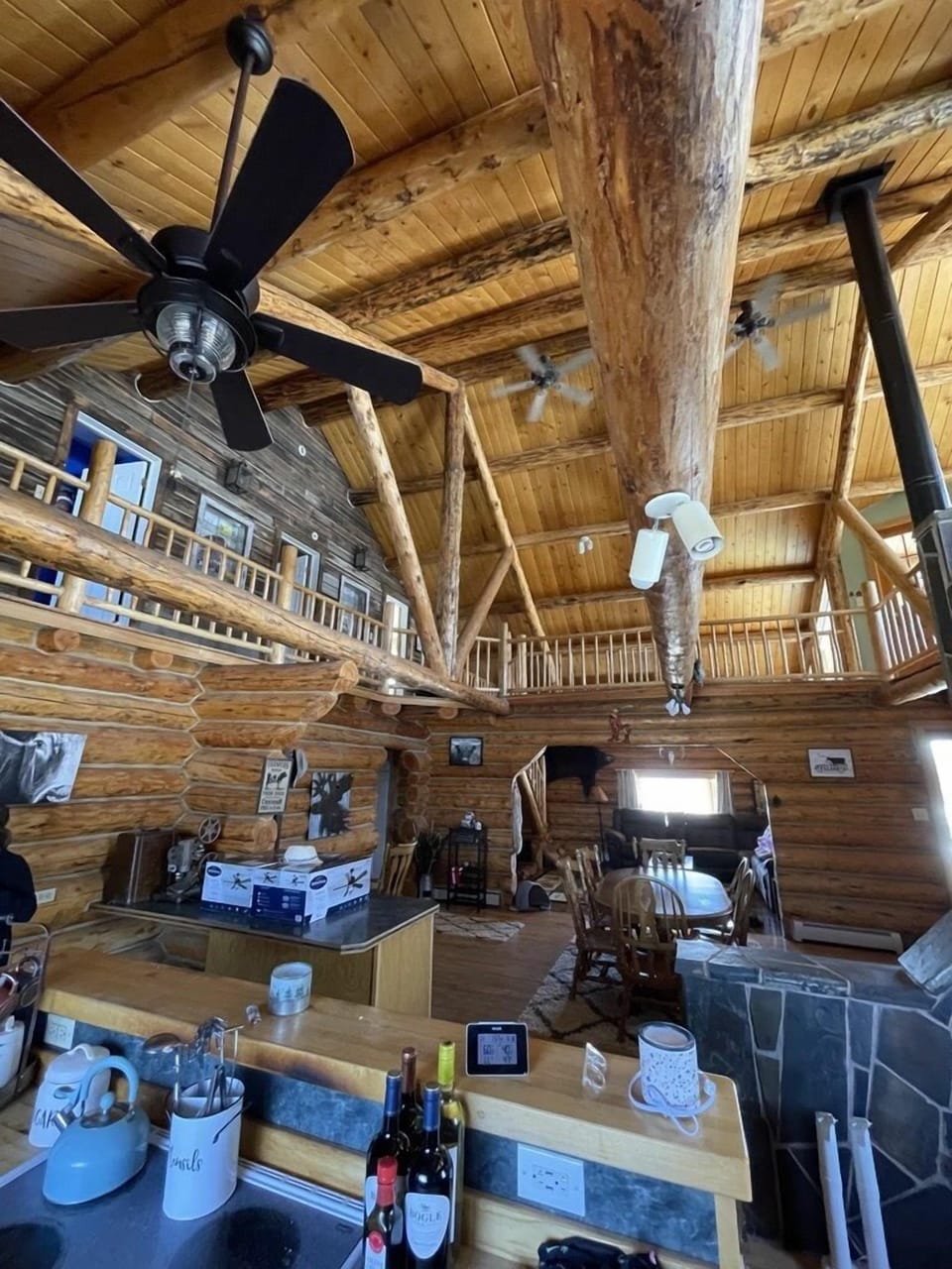 Deluxe Cabin | Living area | 37-inch TV with satellite channels