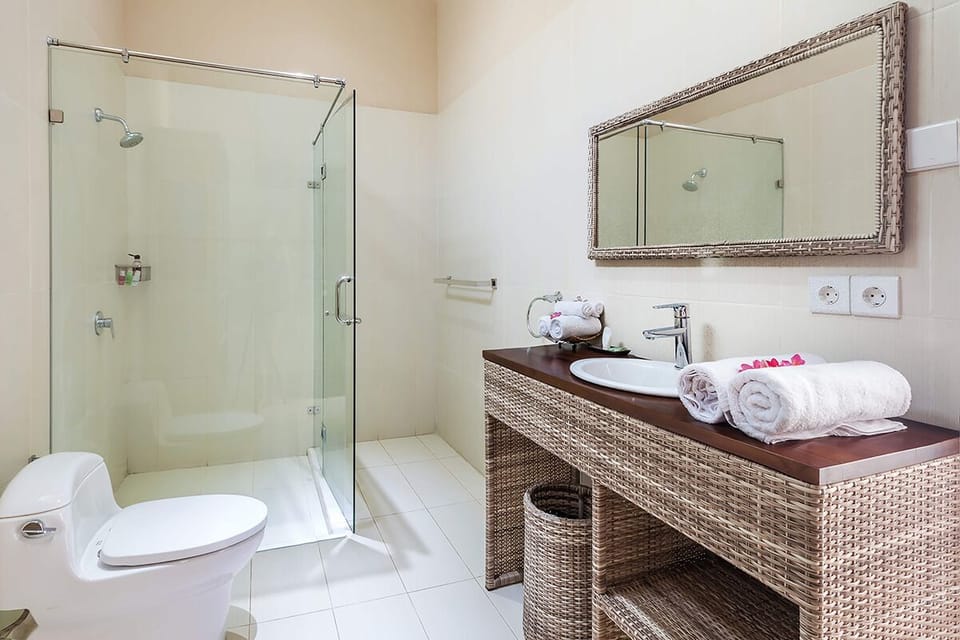 Shower, free toiletries, hair dryer (on request), bidet