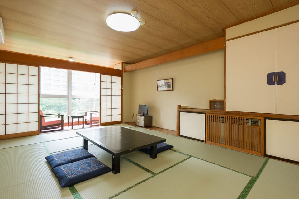 Japanese Western Room Shared Bathroom, Smoking | Down comforters, in-room safe, WiFi (free), bed sheets