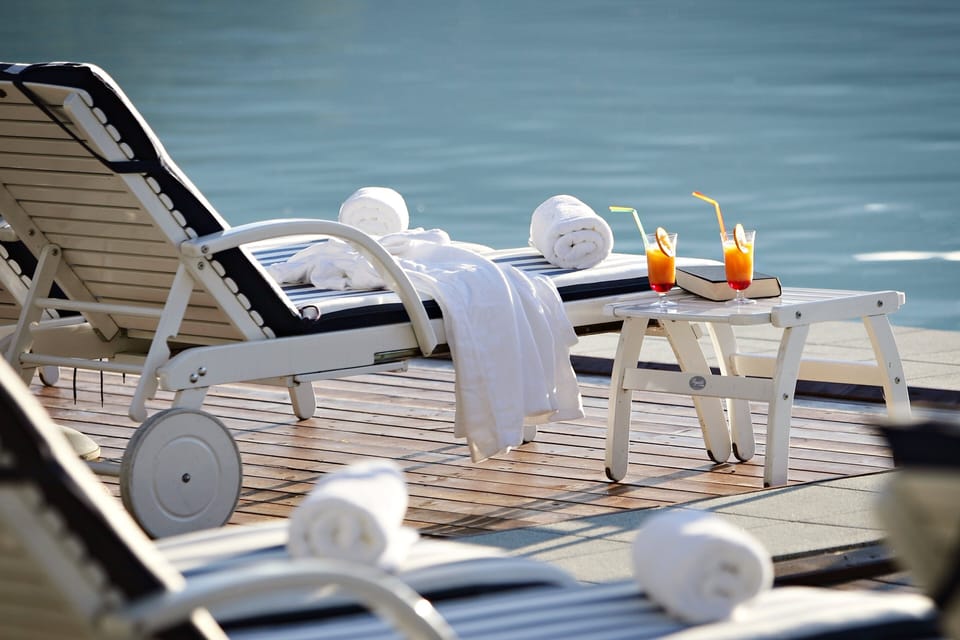 Private beach, rowing