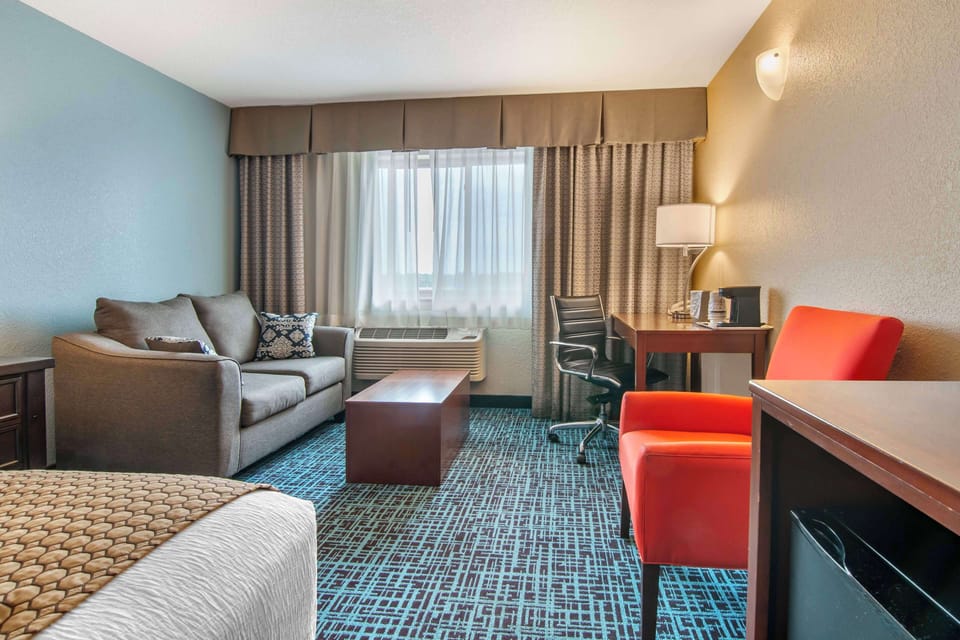 Standard Room, 1 King Bed, Accessible, Refrigerator & Microwave (with Sofabed) | Desk, iron/ironing board, WiFi, bed sheets