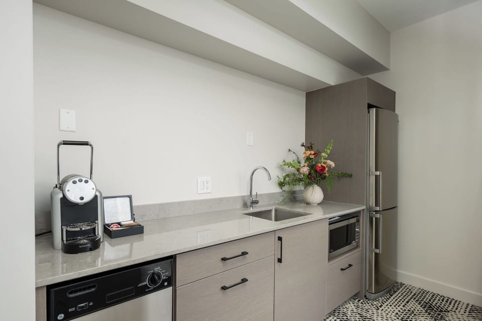 The Stillwater Suite | Private kitchenette | Fridge, coffee/tea maker, electric kettle