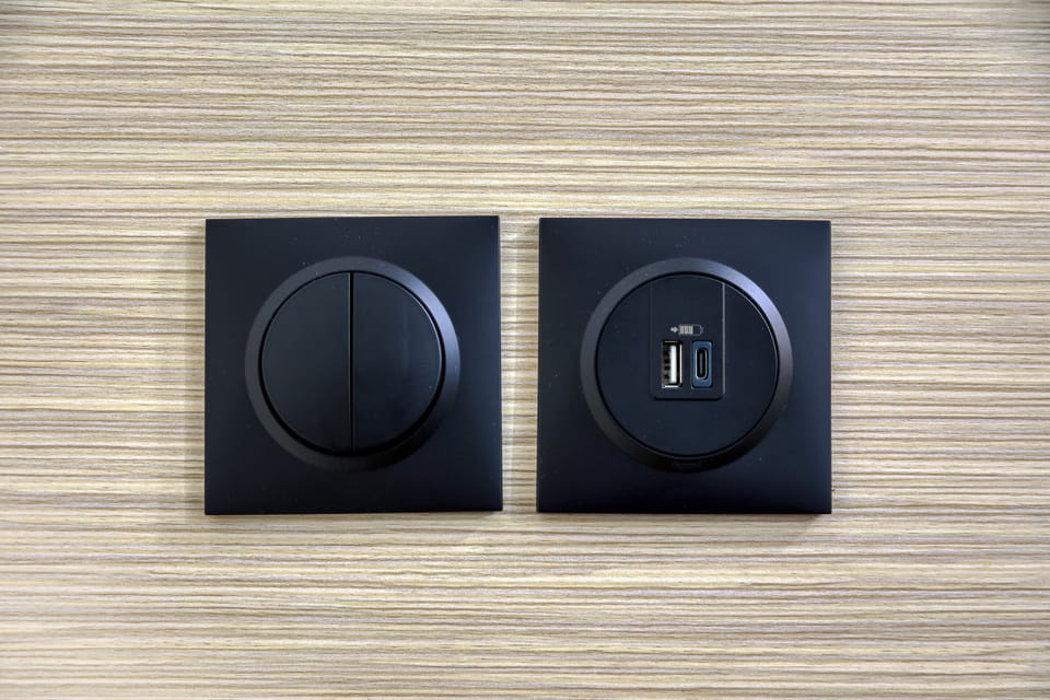 Eco-friendly toiletries, hair dryer, towels