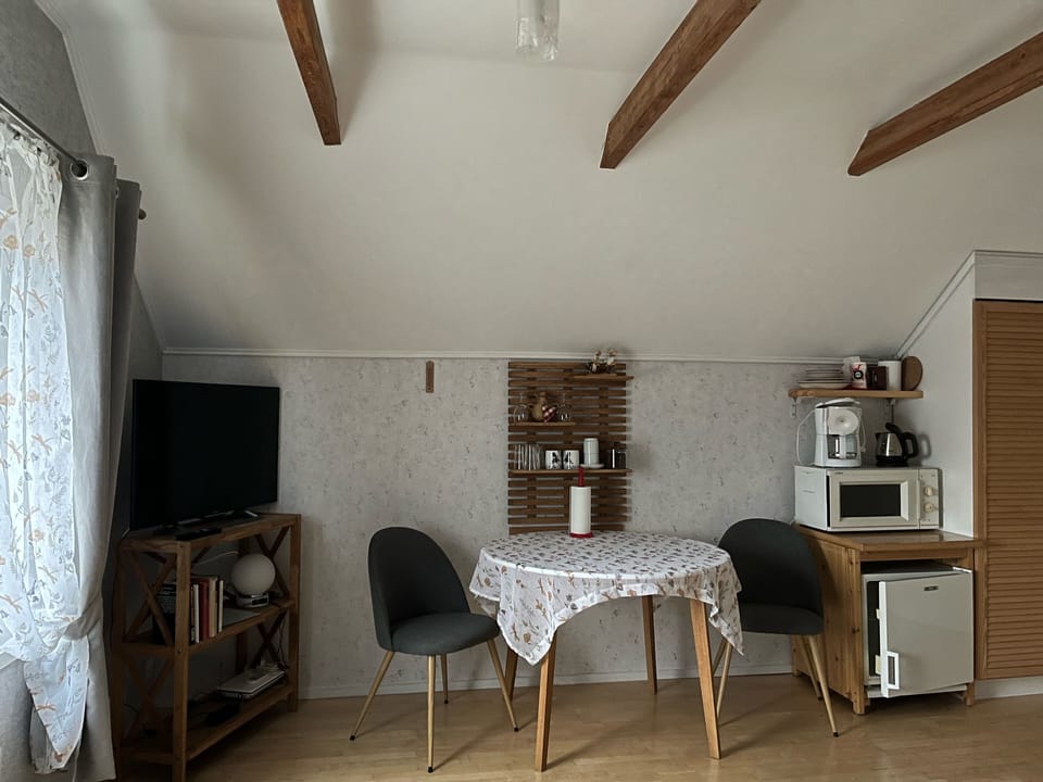 Double Room | Living area | Flat-screen TV, heated floors
