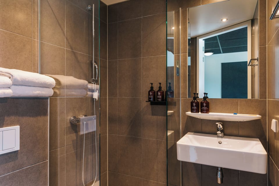 Free toiletries, hair dryer, towels