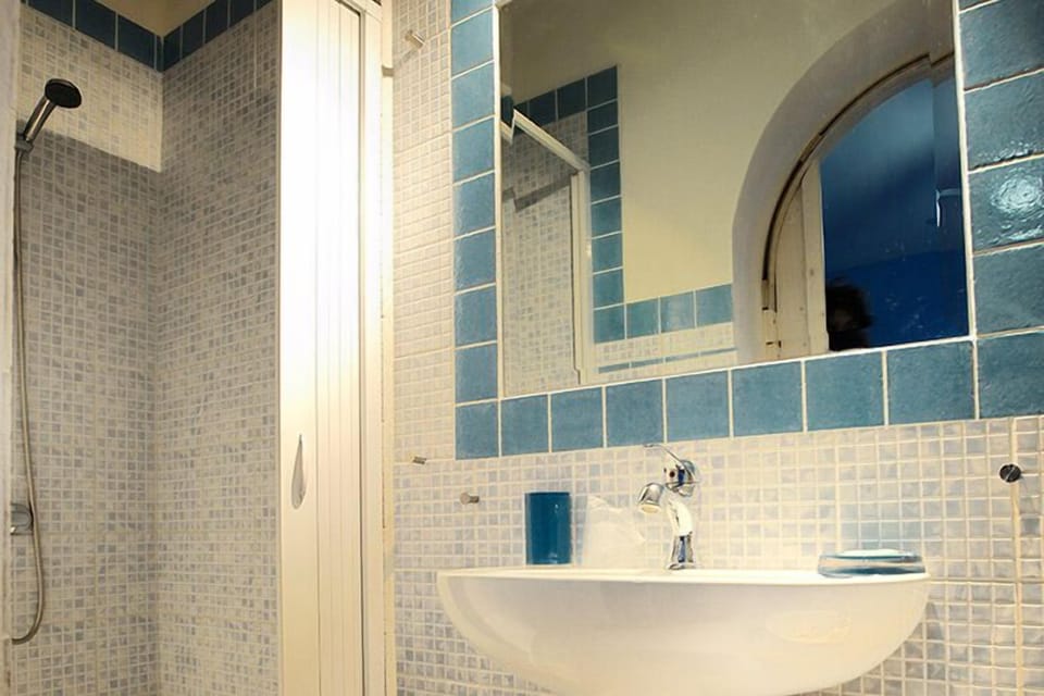 Room (Blue) | Bathroom | Shower, free toiletries, hair dryer, bidet