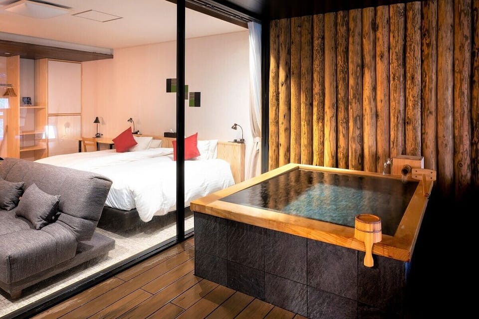 Room 11 Suite with Hot Spring Bath | Bathroom | Hair dryer, slippers, towels, soap