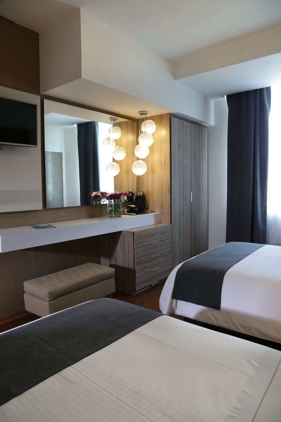 Superior Double Room, 2 Double Beds | In-room safe, desk, laptop workspace, blackout drapes