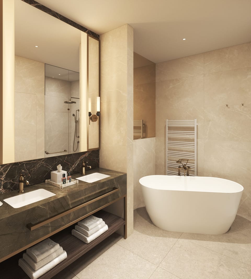 Shower, free toiletries, hair dryer, bathrobes