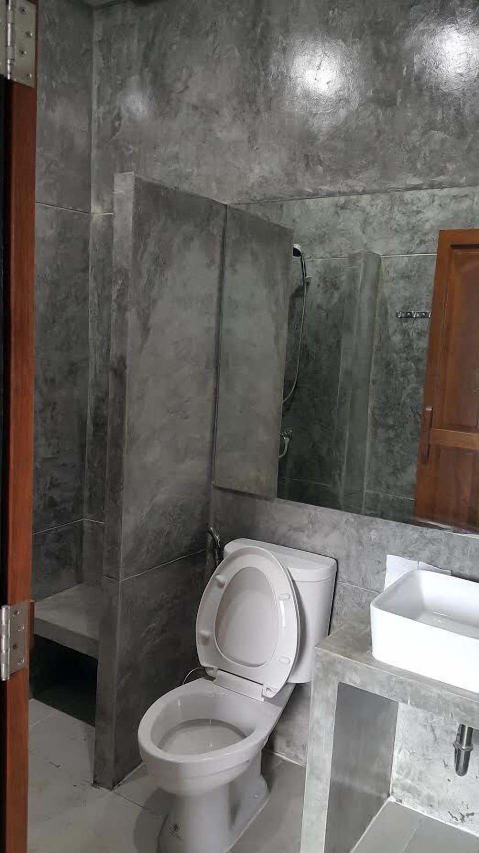 Shower, free toiletries, bidet, towels
