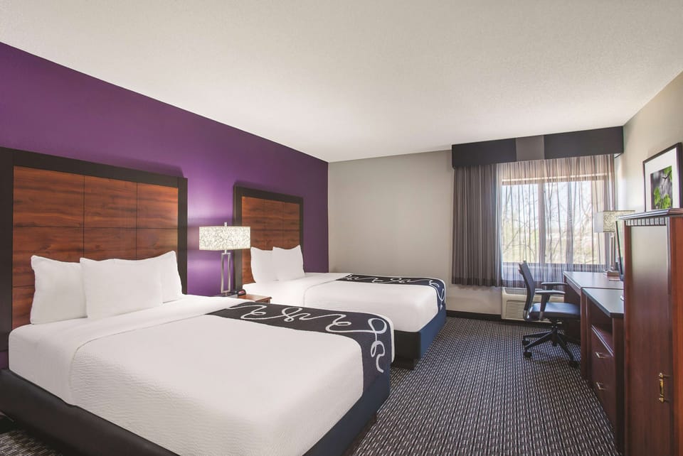 Room, 2 Double Beds, Non Smoking | Premium bedding, desk, laptop workspace, iron/ironing board