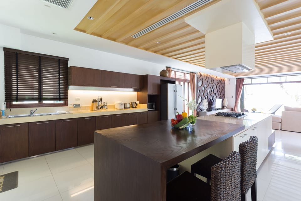 4 Bedrooms Private Pool Villa | Private kitchen | Full-size fridge, microwave, oven, stovetop