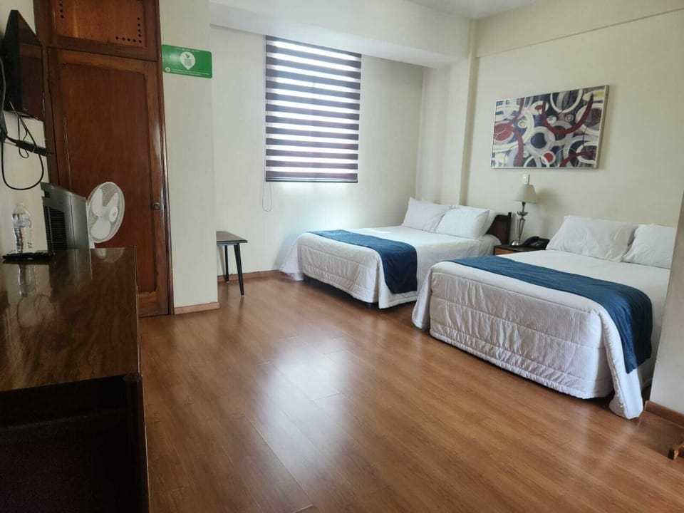 Double Room, 2 Double Beds | Individually decorated, individually furnished, desk, blackout drapes