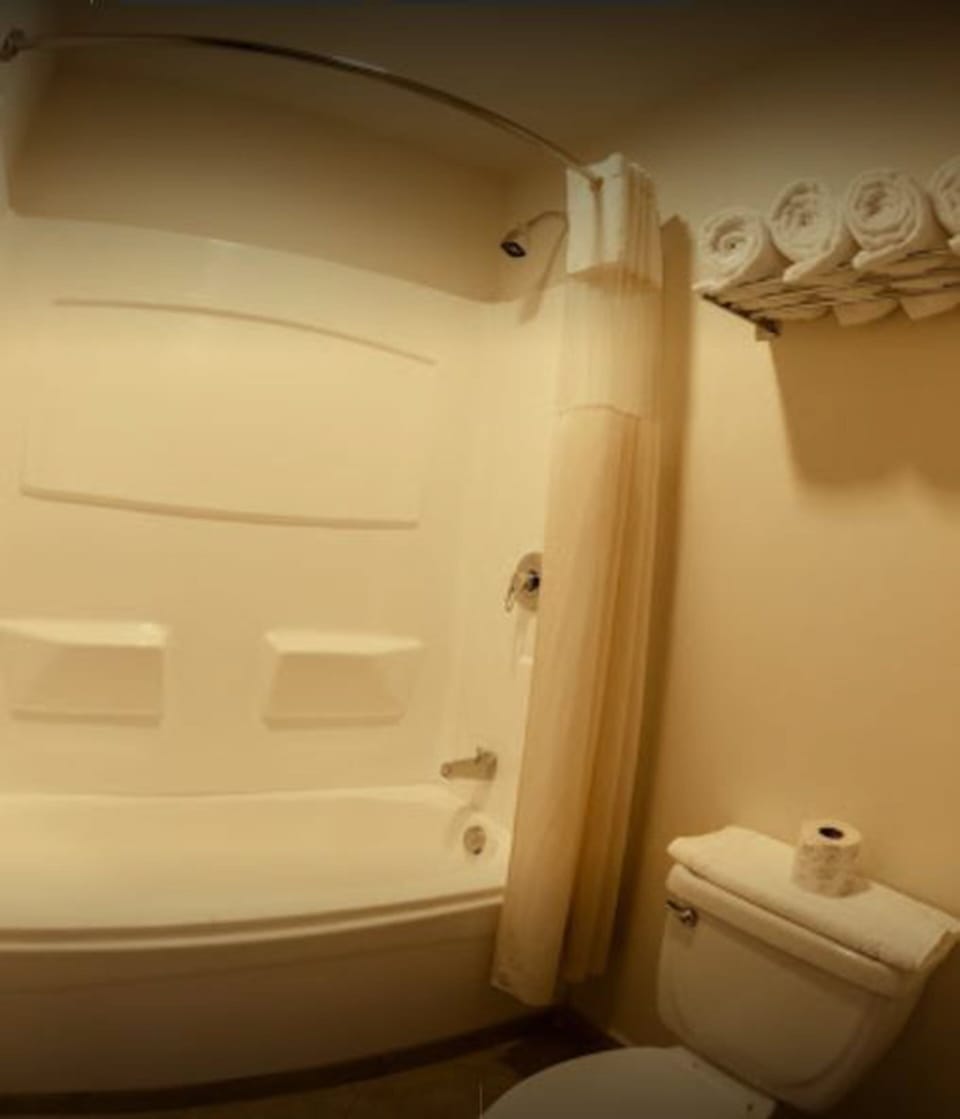 Bathtub, free toiletries, hair dryer, towels