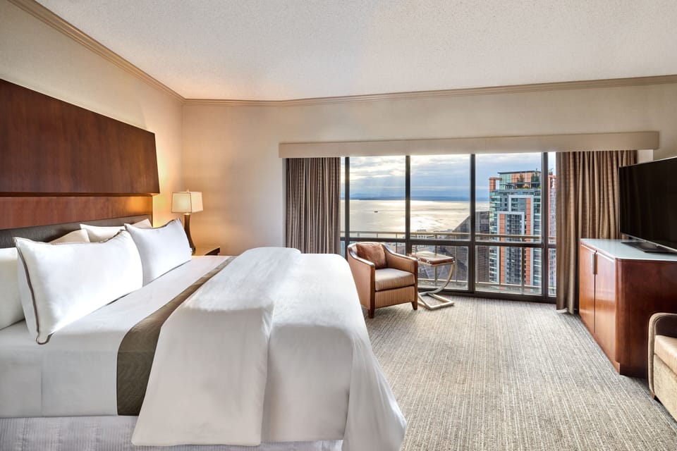 Premium bedding, down comforters, pillowtop beds, minibar