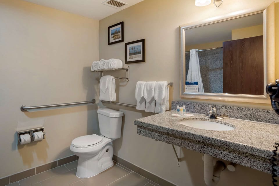 Free toiletries, hair dryer, towels, soap