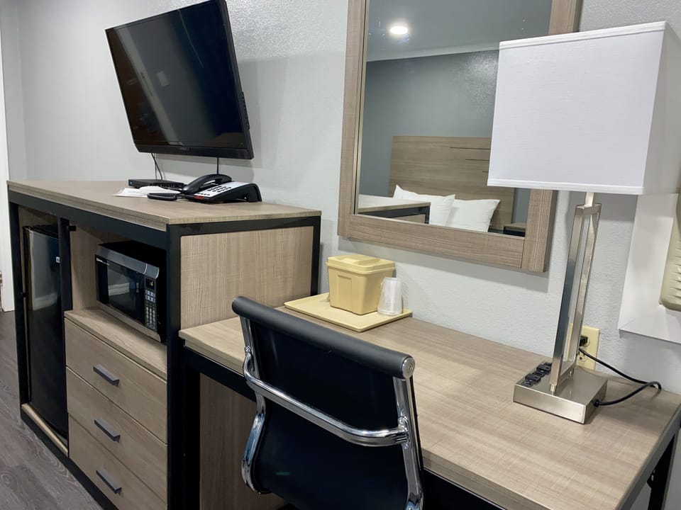 Deluxe Room, 2 Queen Beds, Non Smoking | Desk, blackout drapes, iron/ironing board, free WiFi