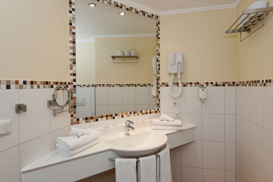 Free toiletries, hair dryer, towels