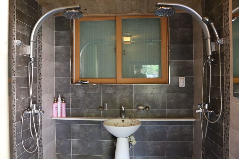 Traditional Room (Daemoonchae) | Bathroom | Shower, hair dryer, towels, soap