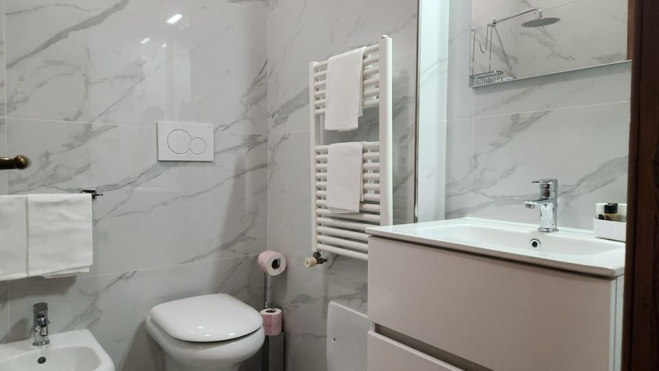 Free toiletries, hair dryer, bidet, towels
