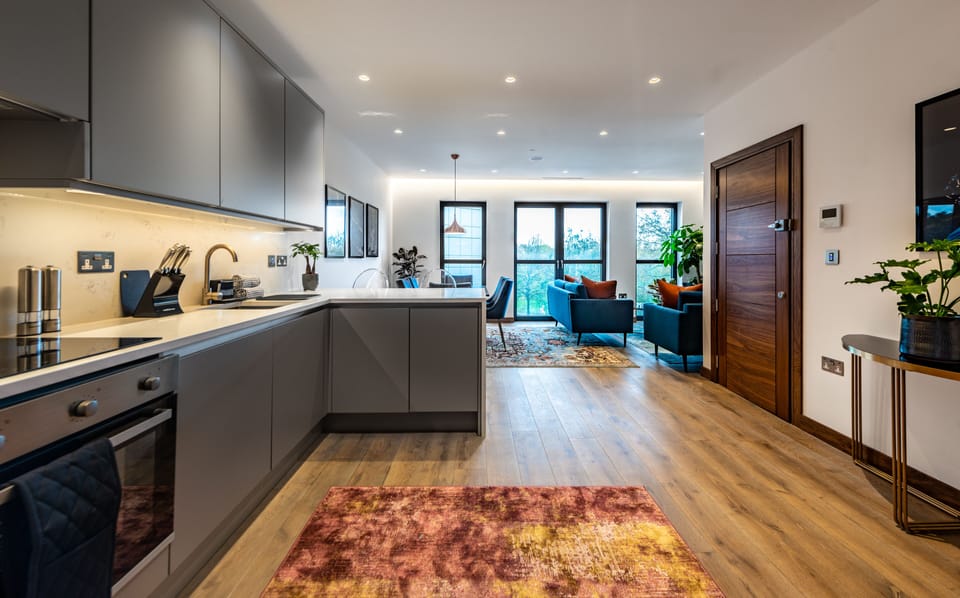 Two Bedroom Residence Apartment | Private kitchen | Dishwasher, coffee/tea maker, cookware/dishes/utensils, kitchen islands