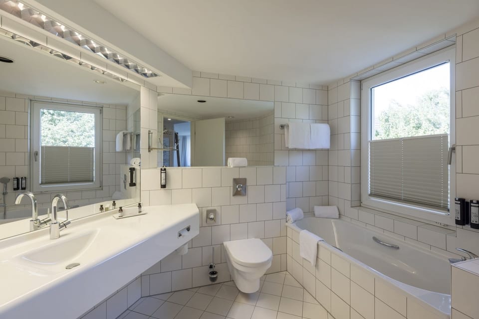 Junior Suite | Bathroom | Free toiletries, hair dryer, towels, soap