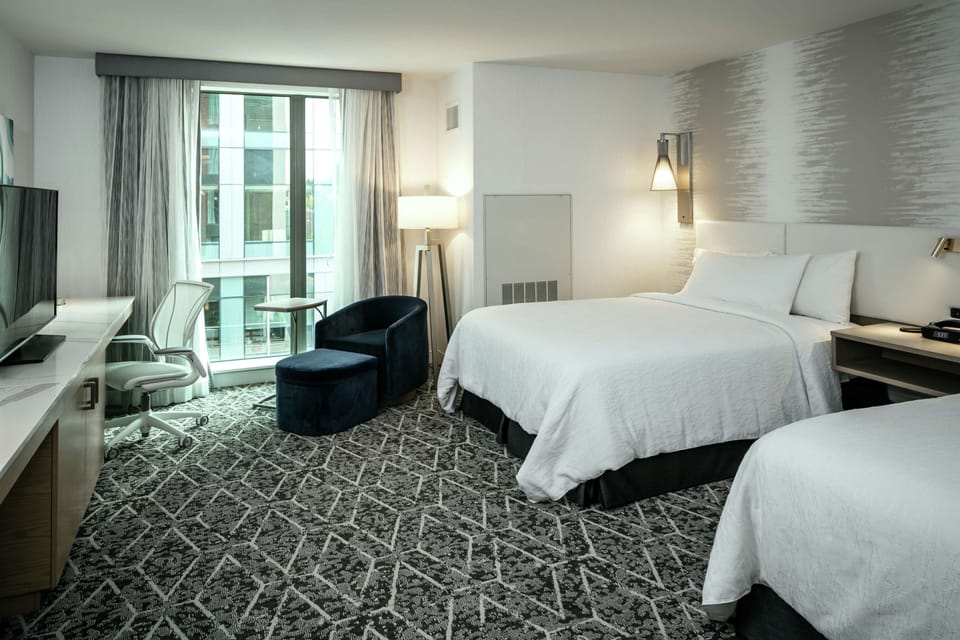 In-room safe, desk, laptop workspace, blackout drapes