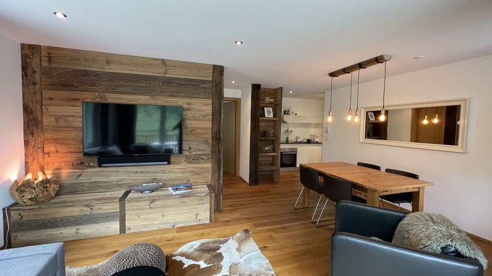 One-Bedroom Apartment with Matterhorn View | Living area | Flat-screen TV, DVD player
