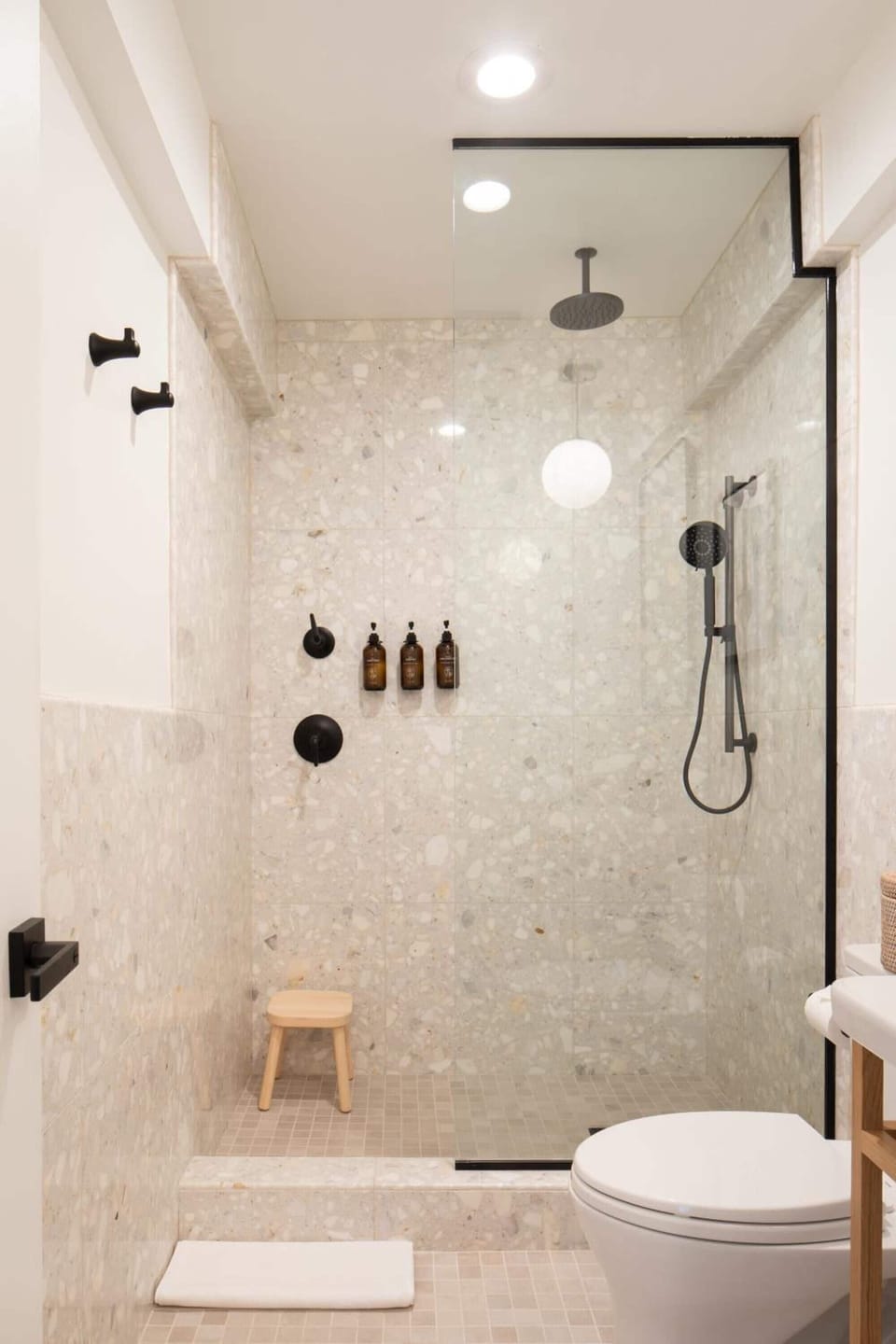 Eco-friendly toiletries, hair dryer, bathrobes, towels